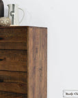 Rustic Classics Blackcomb Reclaimed Wood and Metal 6 Drawer Chest in Coffee Bean, image 3