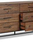 Rustic Classics Blackcomb Reclaimed Wood and Metal 6 Drawer Dresser in Coffee Bean, image 9