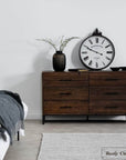 Rustic Classics Blackcomb Reclaimed Wood and Metal 6 Drawer Dresser in Coffee Bean, image 2