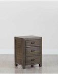 Rustic Classics Whistler Reclaimed Wood 3 Drawer Nightstand in Grey, image 1