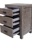 Rustic Classics Whistler Reclaimed Wood 3 Drawer Nightstand in Grey, image 8