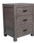 Rustic Classics Whistler Reclaimed Wood 3 Drawer Nightstand in Grey, image 6