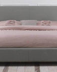 True Contemporary Mirabel Grey Faux Leather Platform Bed, image 2