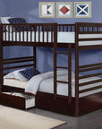 IFDC Fraser Twin over Twin Bunk Bed with Storage Drawers and Solid Wood, image 2