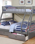 IFDC Fraser Twin over Full Bunk Bed with Storage Drawers and Solid Wood, image 3
