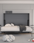 True Contemporary Heidi II Rustic Grey Horizontal Murphy Wall Pull Down Bed, image 1