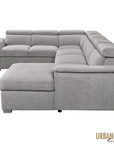 Urban Cali Bel Air 123.5" Wide Large Modular Sleeper Sectional Sofa Bed with Storage Chaise in Thora Stone, image 27