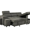 Urban Cali Sonoma 103.5" Wide Sleeper Sectional Sofa Bed with Reversible Storage Chaise and 2 Stools, image 27