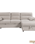 Urban Cali Malibu 94.5" Wide Sleeper Sectional Sofa Bed with Pull Down Tray, Cupholders Wireless Charger and Storage Chaise, image 18