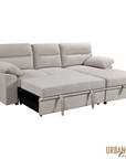 Urban Cali Malibu 94.5" Wide Sleeper Sectional Sofa Bed with Pull Down Tray, Cupholders Wireless Charger and Storage Chaise, image 16