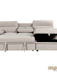 Urban Cali Malibu 94.5" Wide Sleeper Sectional Sofa Bed with Pull Down Tray, Cupholders Wireless Charger and Storage Chaise, image 14