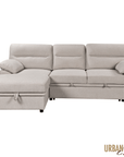 Urban Cali Malibu 94.5" Wide Sleeper Sectional Sofa Bed with Pull Down Tray, Cupholders Wireless Charger and Storage Chaise, image 8