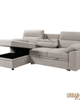 Urban Cali Malibu 94.5" Wide Sleeper Sectional Sofa Bed with Pull Down Tray, Cupholders Wireless Charger and Storage Chaise, image 4