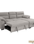 Urban Cali Malibu 94.5" Wide Sleeper Sectional Sofa Bed with Pull Down Tray, Cupholders Wireless Charger and Storage Chaise, image 39
