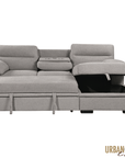 Urban Cali Malibu 94.5" Wide Sleeper Sectional Sofa Bed with Pull Down Tray, Cupholders Wireless Charger and Storage Chaise, image 42