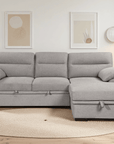 Urban Cali Malibu 94.5" Wide Sleeper Sectional Sofa Bed with Pull Down Tray, Cupholders Wireless Charger and Storage Chaise, image 36