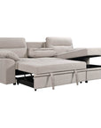 Urban Cali Malibu 94.5" Wide Sleeper Sectional Sofa Bed with Pull Down Tray, Cupholders Wireless Charger and Storage Chaise, image 15
