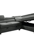 Urban Cali Hollywood 107.5" Wide Sleeper Sectional Sofa Bed with Adjustable Headrests and Storage Chaise, image 18