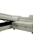 Urban Cali Hollywood 107.5" Wide Sleeper Sectional Sofa Bed with Adjustable Headrests and Storage Chaise, image 36