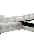 Urban Cali Hollywood 107.5" Wide Sleeper Sectional Sofa Bed with Adjustable Headrests and Storage Chaise, image 12