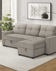 Urban Cali Venice 89.5" Wide Sleeper Sectional Sofa Bed with Reversible Storage Chaise, image 14