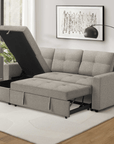 Urban Cali Venice 89.5" Wide Sleeper Sectional Sofa Bed with Reversible Storage Chaise, image 11