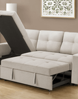 Urban Cali Venice 89.5" Wide Sleeper Sectional Sofa Bed with Reversible Storage Chaise, image 1