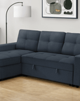 Urban Cali Venice 89.5" Wide Sleeper Sectional Sofa Bed with Reversible Storage Chaise, image 22