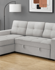 Urban Cali Venice 89.5" Wide Sleeper Sectional Sofa Bed with Reversible Storage Chaise, image 27