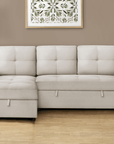 Urban Cali Venice 89.5" Wide Sleeper Sectional Sofa Bed with Reversible Storage Chaise, image 5