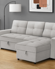 Urban Cali Venice 89.5" Wide Sleeper Sectional Sofa Bed with Reversible Storage Chaise, image 28