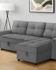 Urban Cali Venice 89.5" Wide Sleeper Sectional Sofa Bed with Reversible Storage Chaise, image 19
