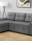 Urban Cali Venice 89.5" Wide Sleeper Sectional Sofa Bed with Reversible Storage Chaise, image 18