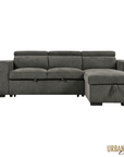Urban Cali Sonoma 103.5" Wide Sleeper Sectional Sofa Bed with Reversible Storage Chaise and 2 Stools, image 30