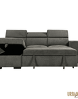 Urban Cali Sonoma 103.5" Wide Sleeper Sectional Sofa Bed with Reversible Storage Chaise and 2 Stools, image 8