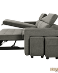 Urban Cali Sonoma 103.5" Wide Sleeper Sectional Sofa Bed with Reversible Storage Chaise and 2 Stools, image 14