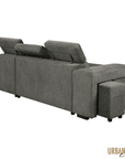 Urban Cali Sonoma 103.5" Wide Sleeper Sectional Sofa Bed with Reversible Storage Chaise and 2 Stools, image 21