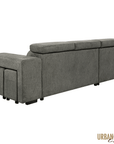 Urban Cali Sonoma 103.5" Wide Sleeper Sectional Sofa Bed with Reversible Storage Chaise and 2 Stools, image 15