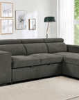 Urban Cali Sonoma 103.5" Wide Sleeper Sectional Sofa Bed with Reversible Storage Chaise and 2 Stools, image 2