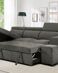 Urban Cali Sonoma 103.5" Wide Sleeper Sectional Sofa Bed with Reversible Storage Chaise and 2 Stools, image 4