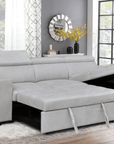 Urban Cali Sonoma 103.5" Wide Sleeper Sectional Sofa Bed with Reversible Storage Chaise and 2 Stools, image 31