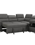 Urban Cali Pasadena 104.5" Wide Large Sleeper Sectional Sofa Bed with Storage Ottoman and 2 Stools, image 15