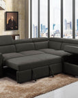 Urban Cali Pasadena 104.5" Wide Large Sleeper Sectional Sofa Bed with Storage Ottoman and 2 Stools, image 1