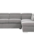 Urban Cali Pasadena 104.5" Wide Large Sleeper Sectional Sofa Bed with Storage Ottoman and 2 Stools, image 48