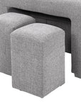 Urban Cali Pasadena 104.5" Wide Large Sleeper Sectional Sofa Bed with Storage Ottoman and 2 Stools, image 60