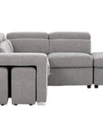 Urban Cali Pasadena 104.5" Wide Large Sleeper Sectional Sofa Bed with Storage Ottoman and 2 Stools, image 50