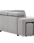 Urban Cali Pasadena 104.5" Wide Large Sleeper Sectional Sofa Bed with Storage Ottoman and 2 Stools, image 52