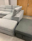 Urban Cali Pasadena 104.5" Wide Large Sleeper Sectional Sofa Bed with Storage Ottoman and 2 Stools, image 13