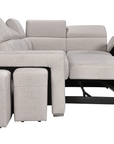 Urban Cali Pasadena 104.5" Wide Large Sleeper Sectional Sofa Bed with Storage Ottoman and 2 Stools, image 35