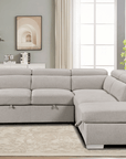 Urban Cali Pasadena 104.5" Wide Large Sleeper Sectional Sofa Bed with Storage Ottoman and 2 Stools, image 7